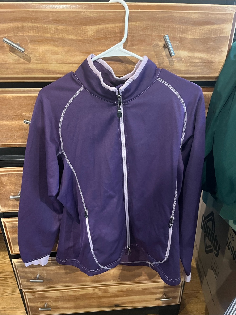 Peter Millar Purple Full-Zip Jacket with Light Pink Trim
